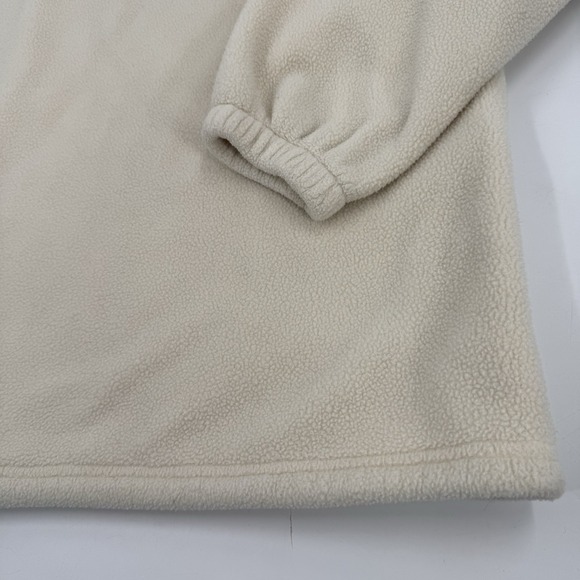 LL Bean Women Beige Fleece Quarter Zip Pullover Sweatshirt Casual Size XL - Picture 12 of 16